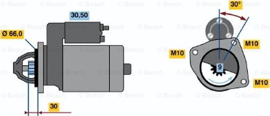 BOSCH 0 986 010 860 - Starteris autodraugiem.lv