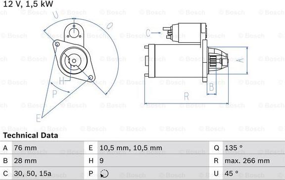 BOSCH 0 986 010 870 - Starteris autodraugiem.lv