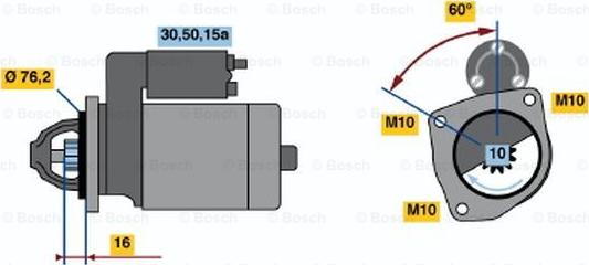 BOSCH 0 986 010 390 - Starteris autodraugiem.lv