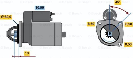 BOSCH 0 986 010 330 - Starteris autodraugiem.lv