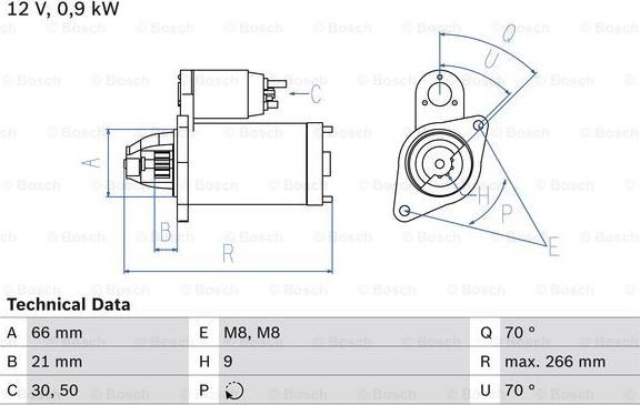 BOSCH 0 986 010 200 - Starteris autodraugiem.lv