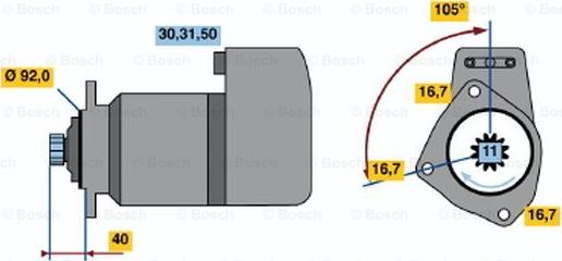 BOSCH 0 986 011 430 - Starteris autodraugiem.lv