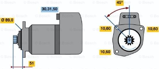 BOSCH 0 986 011 540 - Starteris autodraugiem.lv