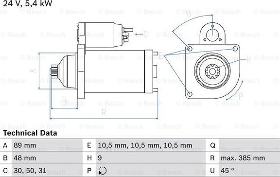 BOSCH 0 986 011 550 - Starteris autodraugiem.lv