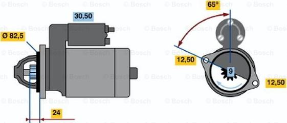 BOSCH 0 986 011 000 - Starteris autodraugiem.lv