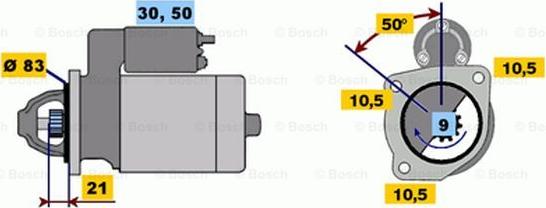 BOSCH 0 986 011 070 - Starteris autodraugiem.lv