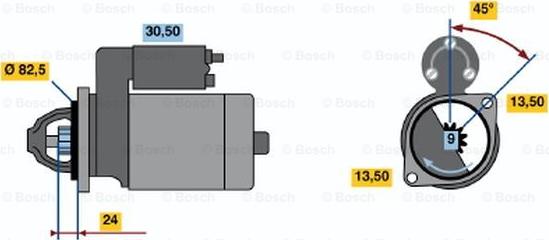 BOSCH 0 986 011 190 - Starteris autodraugiem.lv