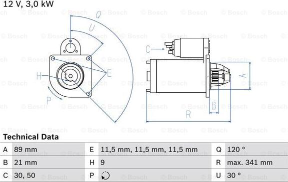 BOSCH 0 986 011 210 - Starteris autodraugiem.lv