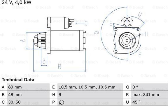 BOSCH 0 986 011 280 - Starteris autodraugiem.lv