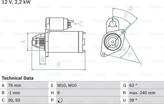 BOSCH 0 986 018 910 - Starteris autodraugiem.lv