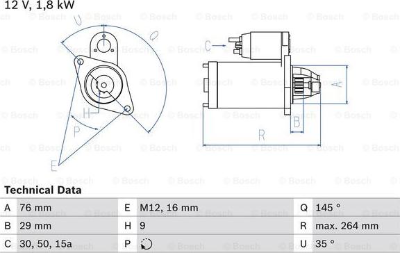 BOSCH 0 986 018 060 - Starteris autodraugiem.lv