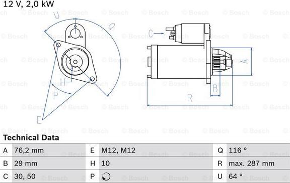 BOSCH 0 986 018 020 - Starteris autodraugiem.lv