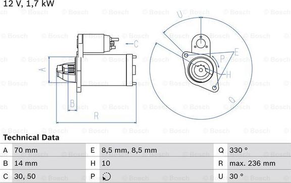 BOSCH 0 986 018 180 - Starteris autodraugiem.lv