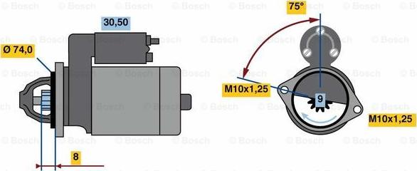 BOSCH 0 986 018 741 - Starteris autodraugiem.lv