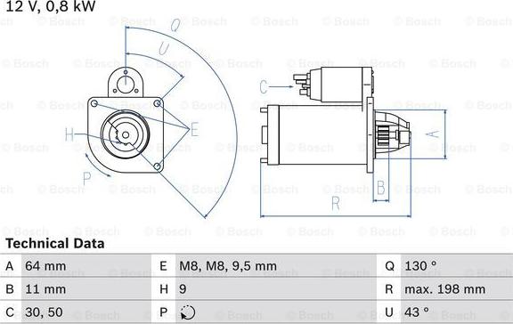 BOSCH 0 986 013 940 - Starteris autodraugiem.lv