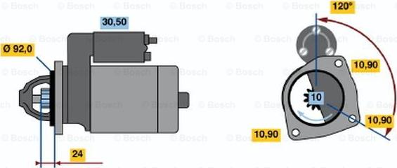 BOSCH 0 986 013 180 - Starteris autodraugiem.lv