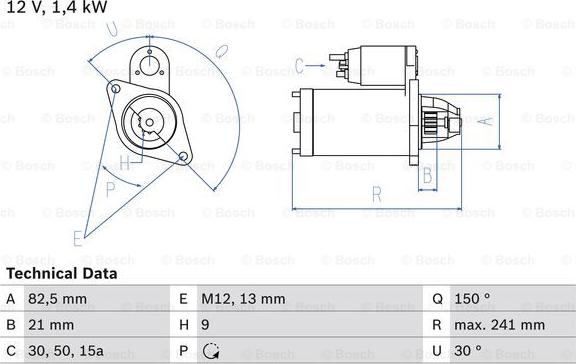 BOSCH 0 986 013 340 - Starteris autodraugiem.lv