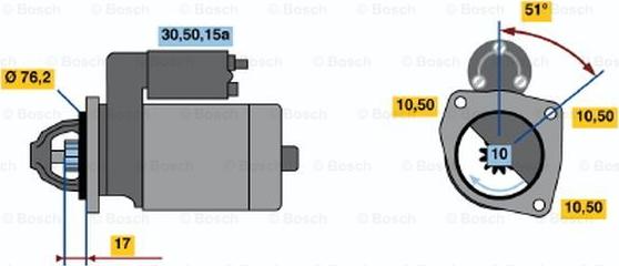 BOSCH 0 986 013 220 - Starteris autodraugiem.lv