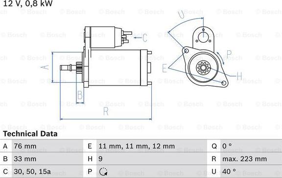 BOSCH 0 986 012 600 - Starteris autodraugiem.lv