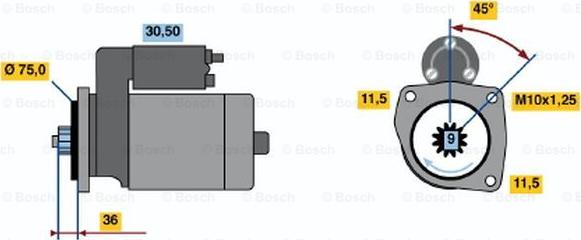 BOSCH 0 986 012 851 - Starteris autodraugiem.lv