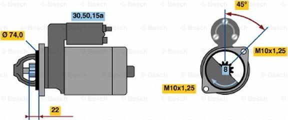 BOSCH 0 986 012 861 - Starteris autodraugiem.lv