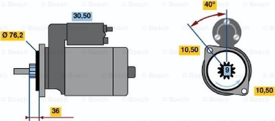 BOSCH 0 986 012 330 - Starteris autodraugiem.lv