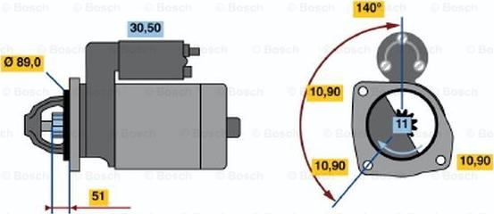 BOSCH 0 986 017 090 - Starteris autodraugiem.lv