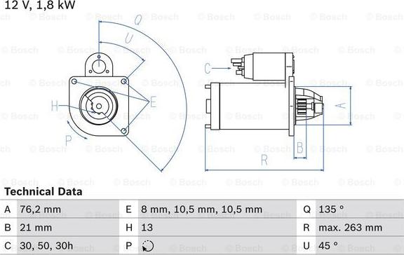 BOSCH 0 986 017 180 - Starteris autodraugiem.lv