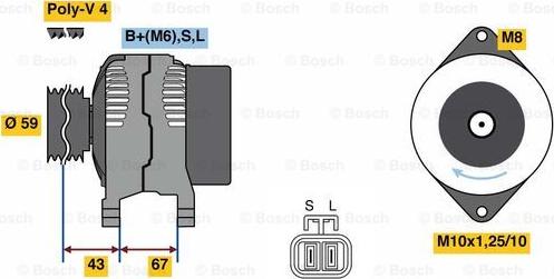 BOSCH 0 986 080 520 - Ģenerators autodraugiem.lv