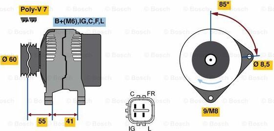 BOSCH 0 986 080 730 - Ģenerators autodraugiem.lv