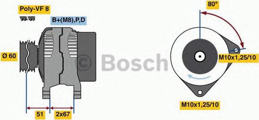 BOSCH 0986081130 - Ģenerators autodraugiem.lv