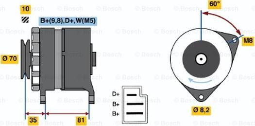 BOSCH 0 986 033 850 - Ģenerators autodraugiem.lv