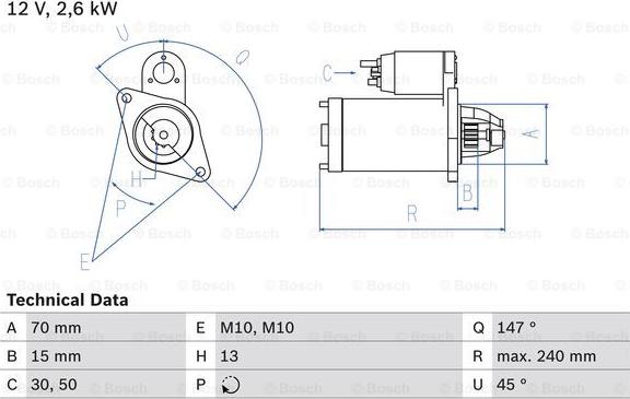 BOSCH 0 986 024 530 - Starteris autodraugiem.lv