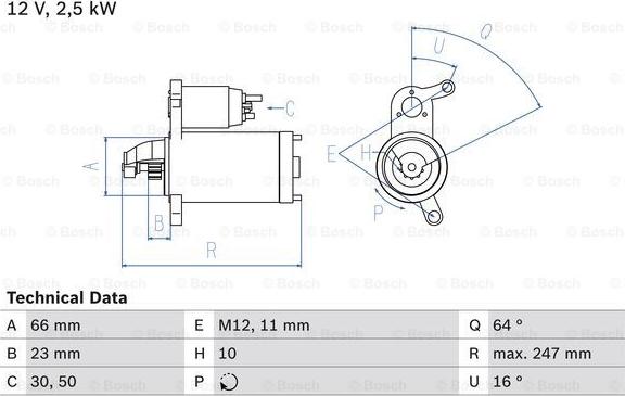 BOSCH 0 986 024 040 - Starteris autodraugiem.lv