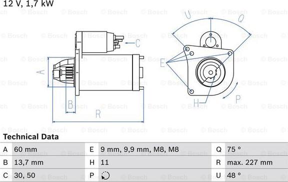 BOSCH 0 986 024 060 - Starteris autodraugiem.lv