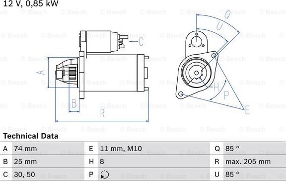 BOSCH 0 986 025 640 - Starteris autodraugiem.lv