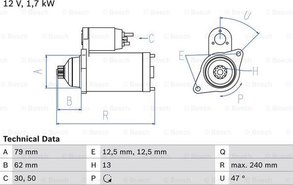 BOSCH 0 986 025 150 - Starteris autodraugiem.lv