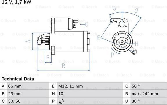 BOSCH 0 986 025 240 - Starteris autodraugiem.lv