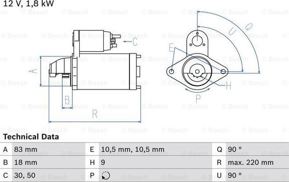 BOSCH 0 986 026 050 - Starteris autodraugiem.lv