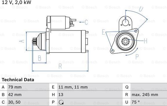 BOSCH 0 986 026 160 - Starteris autodraugiem.lv