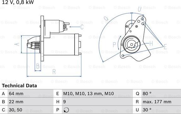 BOSCH 0 986 026 250 - Starteris autodraugiem.lv