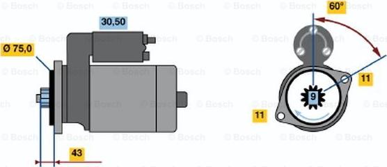 BOSCH 0 986 020 491 - Starteris autodraugiem.lv