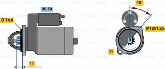 BOSCH 0 986 020 541 - Starteris autodraugiem.lv