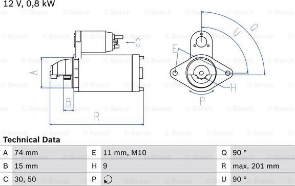 BOSCH 0 986 020 551 - Starteris autodraugiem.lv