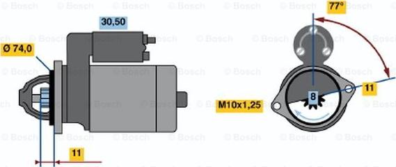 BOSCH 0 986 020 531 - Starteris autodraugiem.lv