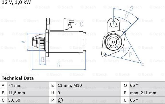 BOSCH 0 986 020 571 - Starteris autodraugiem.lv