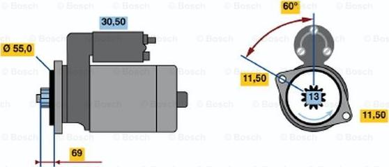 BOSCH 0 986 020 631 - Starteris autodraugiem.lv