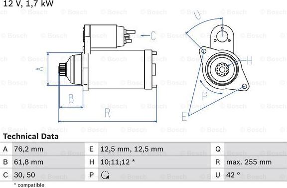 BOSCH 0 986 020 260 - Starteris autodraugiem.lv