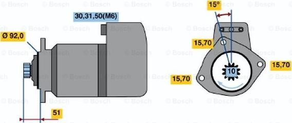 BOSCH 0 986 021 020 - Starteris autodraugiem.lv