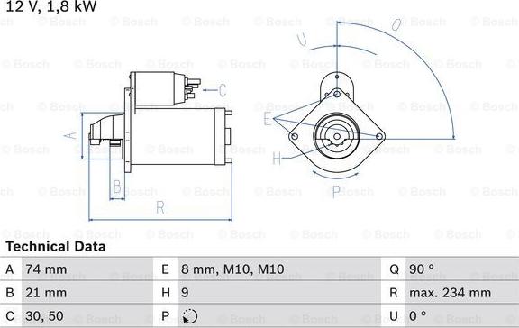 BOSCH 0 986 021 230 - Starteris autodraugiem.lv